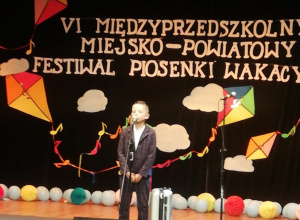 I miejsce Igora Dziubałtowskiego w VI Międzyprzedszkolnym Miejsko- Powiatowym Festiwalu Piosenki Wakacyjnej